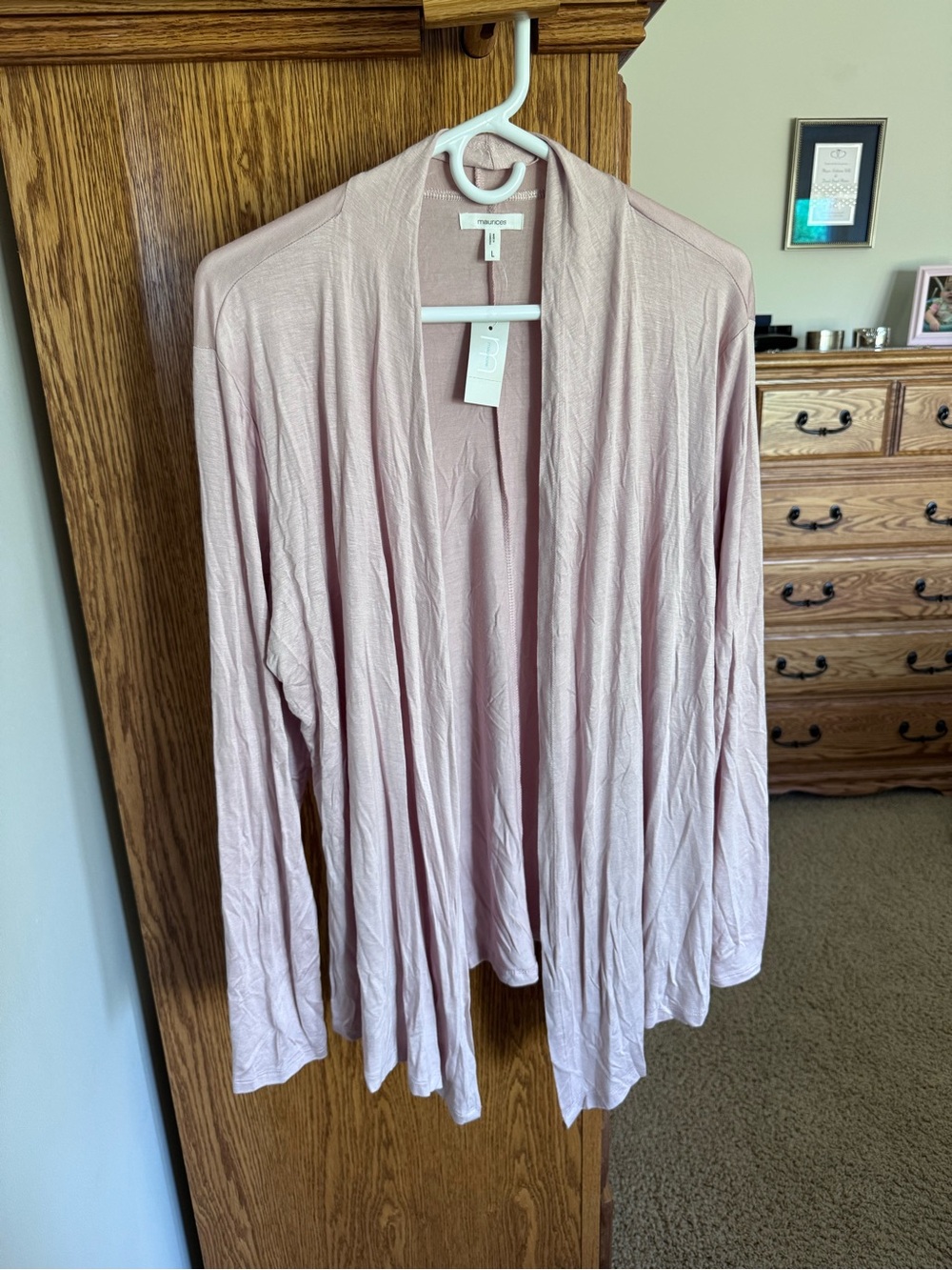 Maurices Dusty Rose Open-Front Cardigan